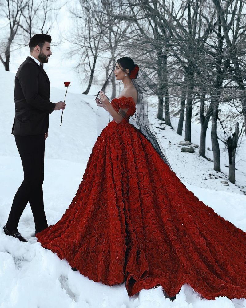 Red Prom Long Formal Dress Floral Print Evening Gown | DressOutlet for  $273.99 – The Dress Outlet